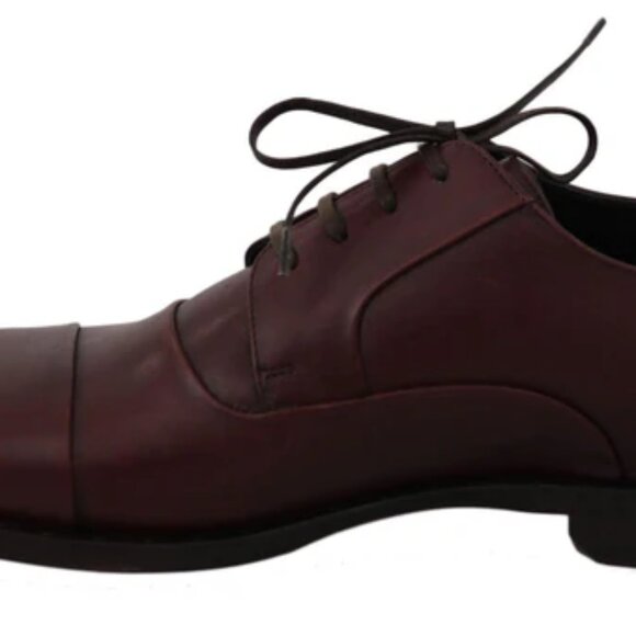DG RED BORDEAUX LEATHER DERBY FORMAL SHOES - Picture 5 of 6